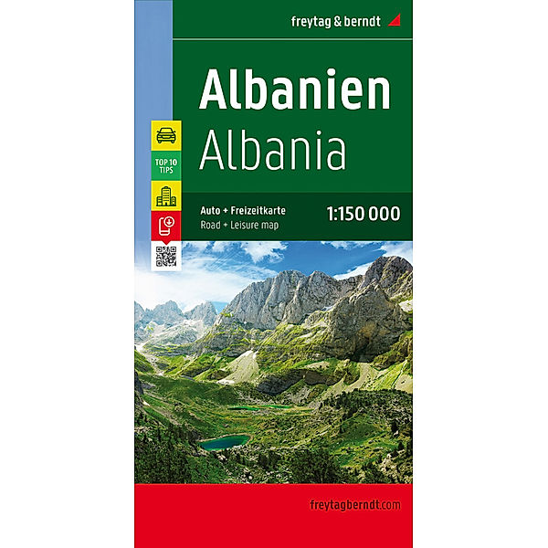 Albanien, Straßen- und Freizeitkarte 1:150.000, freytag & berndt