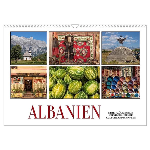 Albanien - Streifzüge durch atemberaubende Kulturlandschaften (Wandkalender 2024 DIN A3 quer), CALVENDO Monatskalender, Christian Hallweger