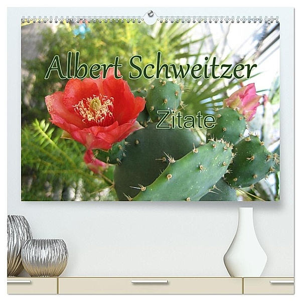 Albert Schweitzer Zitate (hochwertiger Premium Wandkalender 2024 DIN A2 quer), Kunstdruck in Hochglanz, M. Lindner (Fotos)