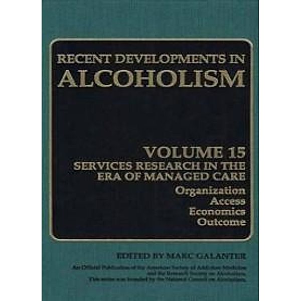 Alcoholism / Recent Developments in Alcoholism Bd.15