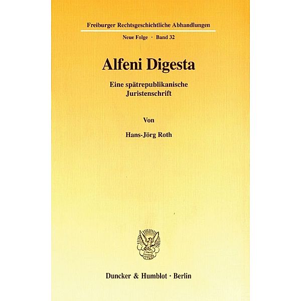 Alfeni Digesta., Hans-Jörg Roth