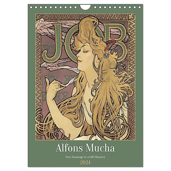 Alfons Mucha - Eine Hommage in zwölf Monaten (Wandkalender 2024 DIN A4 hoch), CALVENDO Monatskalender, Peter Balan