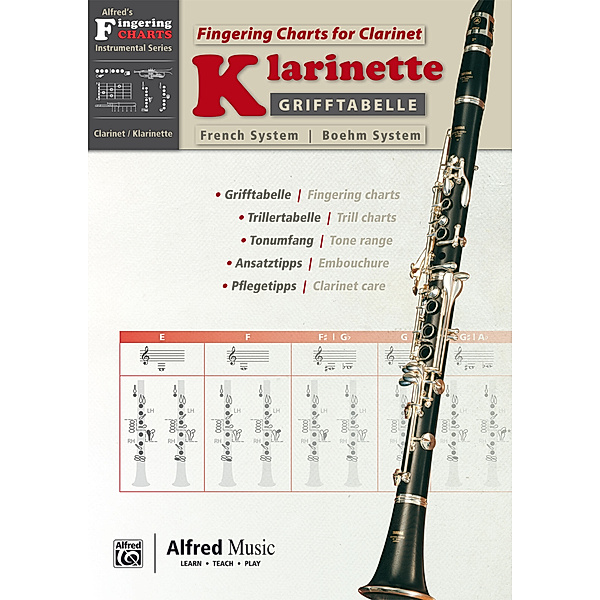 Alfred's Fingering Charts Instrumental Series / Grifftabelle Klarinette Boehm System | Fingering Charts for Bb-Clarinet French System
