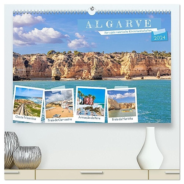 Algarve - Portugals malerische Küstenlandschaften (hochwertiger Premium Wandkalender 2024 DIN A2 quer), Kunstdruck in Hochglanz, Dieter Meyer