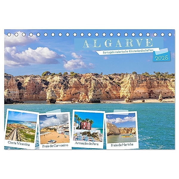 Algarve - Portugals malerische Küstenlandschaften (Tischkalender 2025 DIN A5 quer), CALVENDO Monatskalender, Calvendo, Dieter Meyer