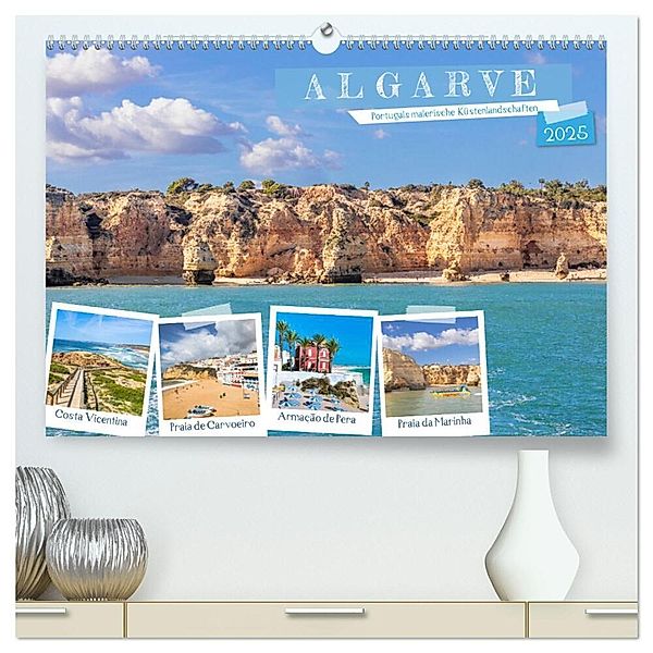 Algarve - Portugals malerische Küstenlandschaften (hochwertiger Premium Wandkalender 2025 DIN A2 quer), Kunstdruck in Hochglanz, Calvendo, Dieter Meyer