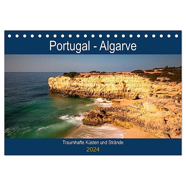 Algarve - Traumhafte Küsten und Strände (Tischkalender 2024 DIN A5 quer), CALVENDO Monatskalender, Juergen Schonnop