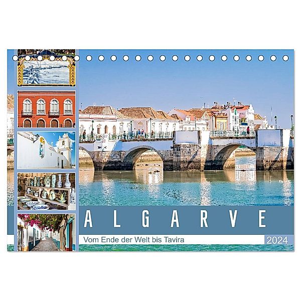 Algarve - Vom Ende der Welt bis Tavira (Tischkalender 2024 DIN A5 quer), CALVENDO Monatskalender, Dieter Meyer