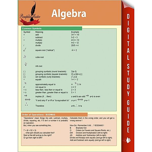 Algebra / Dot EDU, Pamphlet Master