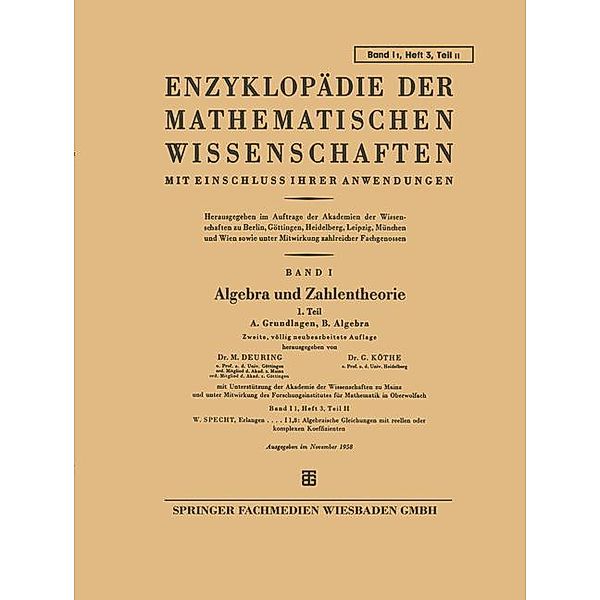 Algebra und Zahlentheorie, G. Köthe, M. Deuring