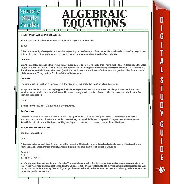 Algebraic Equations / Dot EDU, Speedy Publishing