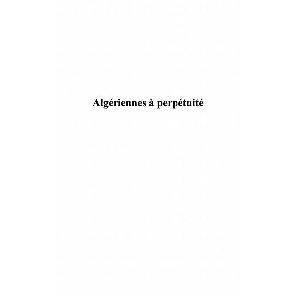 Algeriennes a perpetuite / Hors-collection, Berrebah Yamina