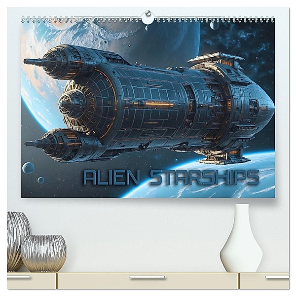 Alien Starships (hochwertiger Premium Wandkalender 2024 DIN A2 quer), Kunstdruck in Hochglanz, Calvendo, Renate Utz