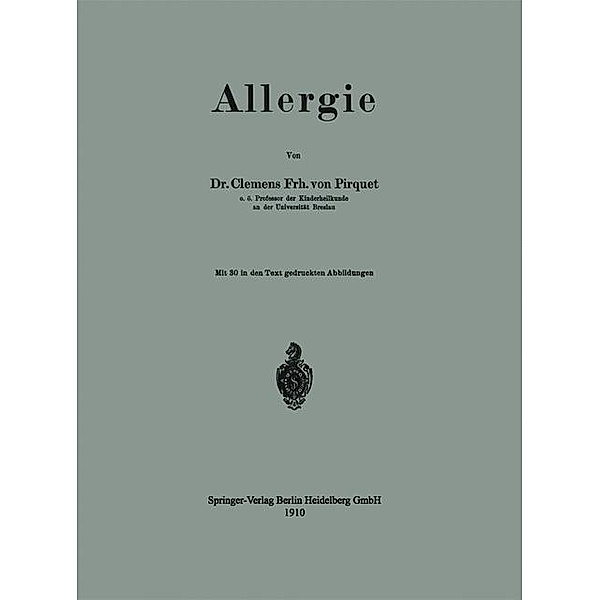 Allergie, Clemens Peter Pirquet von Cesenatico