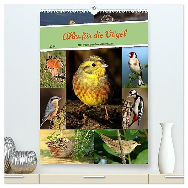 Alles für die Vögel (hochwertiger Premium Wandkalender 2024 DIN A2 hoch), Kunstdruck in Hochglanz, Leo Bucher