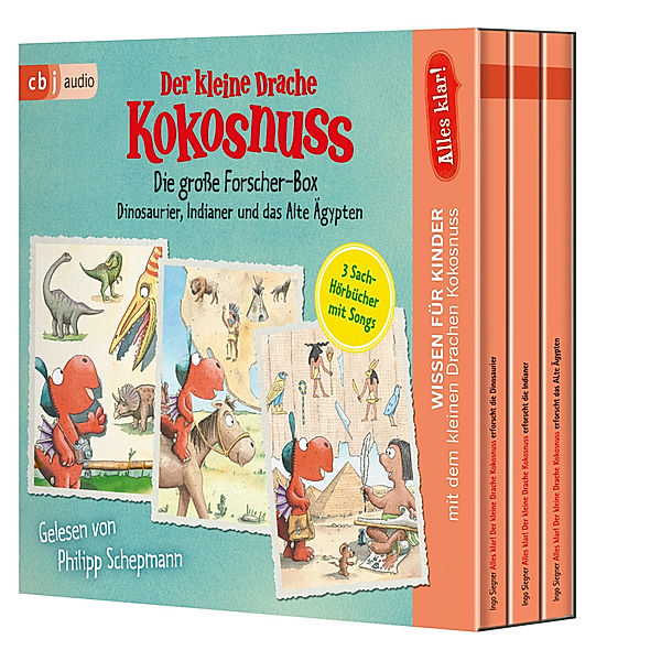 Alles klar! Der kleine Drache Kokosnuss - Die große Forscher-Box,3 Audio-CD, Ingo Siegner