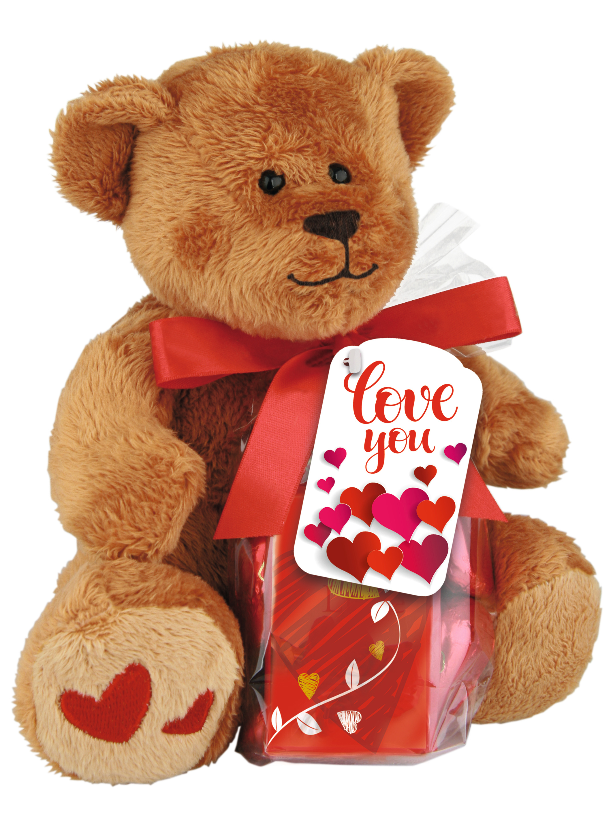 1 x Liebes-Bär Bären 24 cm Herz Stofftier Kuscheltier Teddybär Valentinstag 