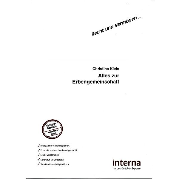 Alles zur Erbengemeinschaft / Recht und Vermögen, Christina Klein