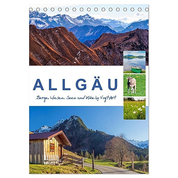 Allgäu, Berge, Wiesen, Seen und Kühe. (Tischkalender 2024 DIN A5 hoch), CALVENDO Monatskalender, VogtArt