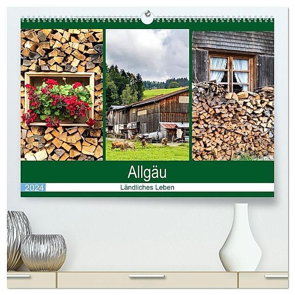Allgäu - Landliches Leben (hochwertiger Premium Wandkalender 2024 DIN A2 quer), Kunstdruck in Hochglanz, Brigitte Dürr