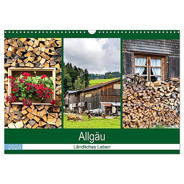 Allgäu - Landliches Leben (Wandkalender 2024 DIN A3 quer), CALVENDO Monatskalender, Brigitte Dürr