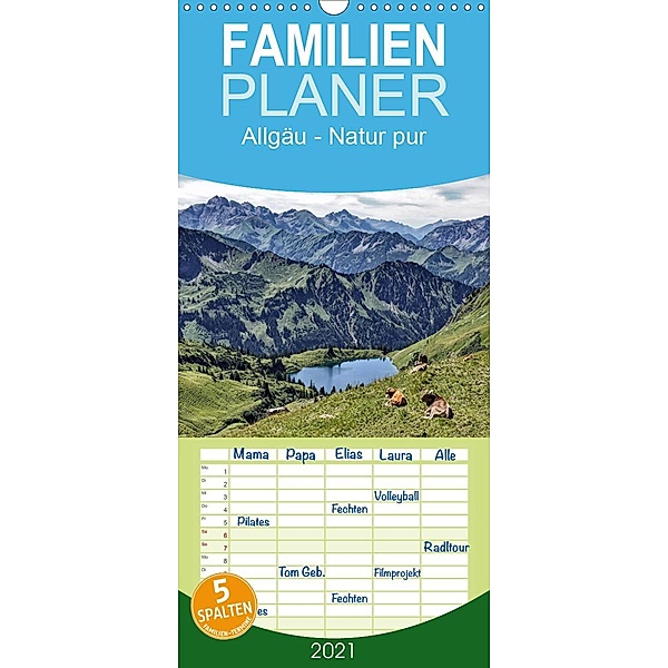 Allgäu - Natur pur - Familienplaner hoch (Wandkalender 2021 , 21 cm x 45 cm, hoch), Thomas Becker
