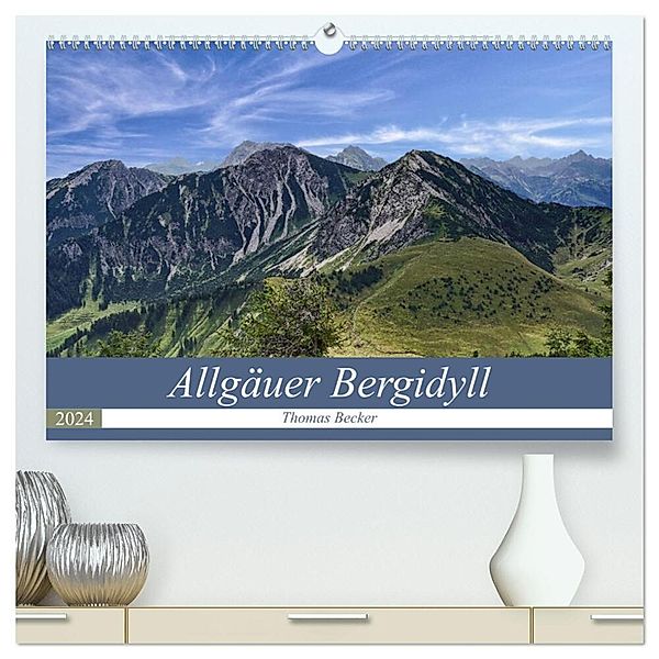 Allgäuer Bergidyll (hochwertiger Premium Wandkalender 2024 DIN A2 quer), Kunstdruck in Hochglanz, Thomas Becker