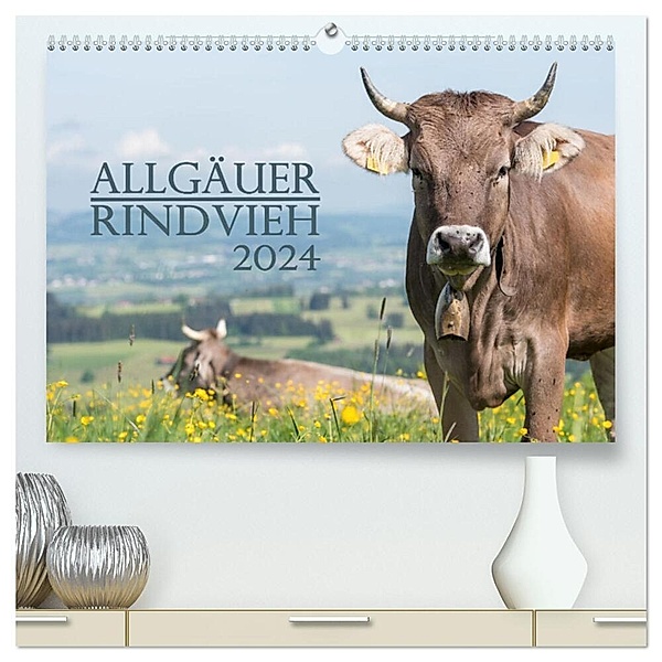 Allgäuer Rindvieh 2024 (hochwertiger Premium Wandkalender 2024 DIN A2 quer), Kunstdruck in Hochglanz, Juliane Wandel