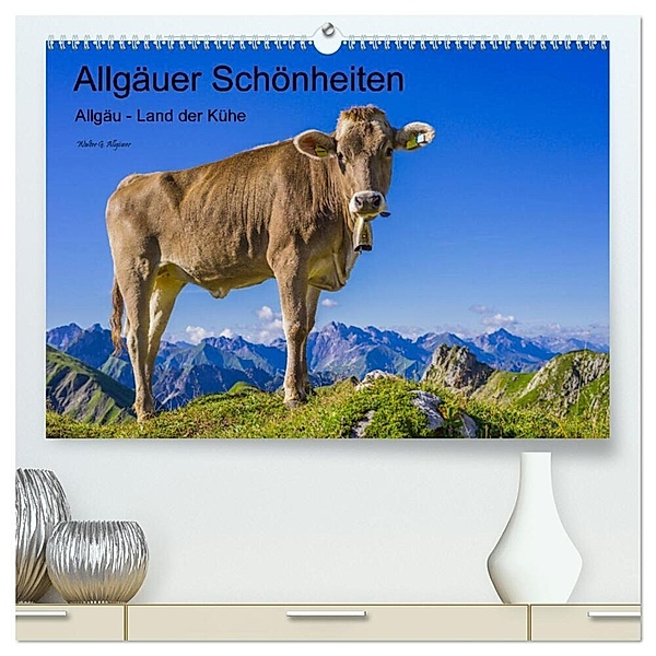 Allgäuer Schönheiten Allgäu - Land der Kühe (hochwertiger Premium Wandkalender 2024 DIN A2 quer), Kunstdruck in Hochglanz, Walter G. Allgöwer