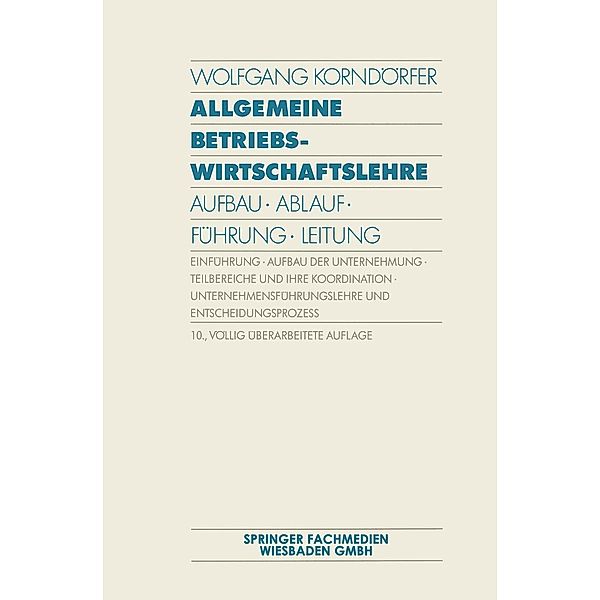 Allgemeine Betriebswirtschaftslehre, Wolfgang Korndörfer