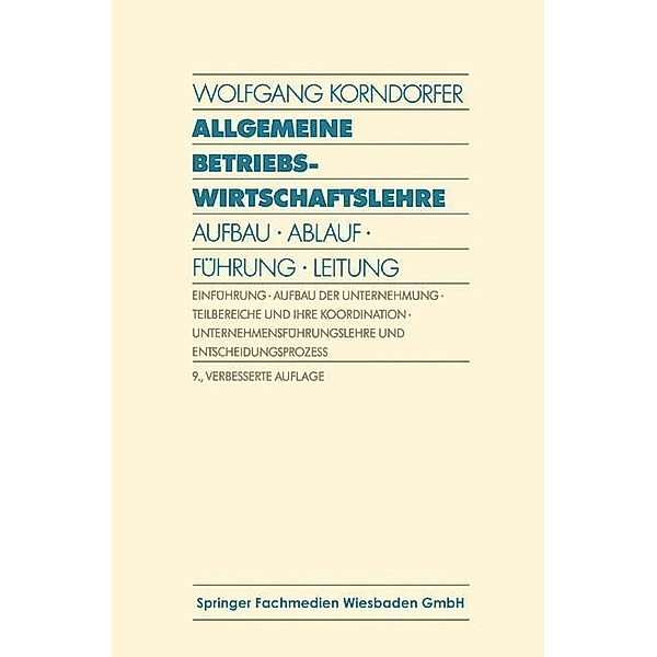 Allgemeine Betriebswirtschaftslehre, Wolfgang Korndörfer
