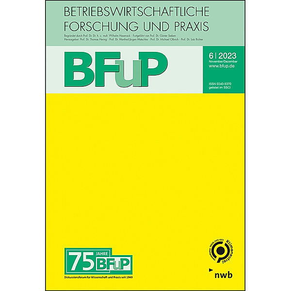 Allgemeine Betriebswirtschaftslehre - 75 Jahre BFuP