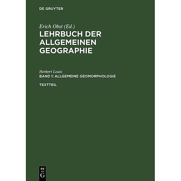 Allgemeine Geomorphologie, Herbert Louis