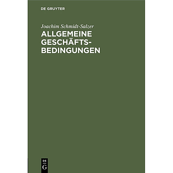 Allgemeine Geschäftsbedingungen, Joachim Schmidt-Salzer