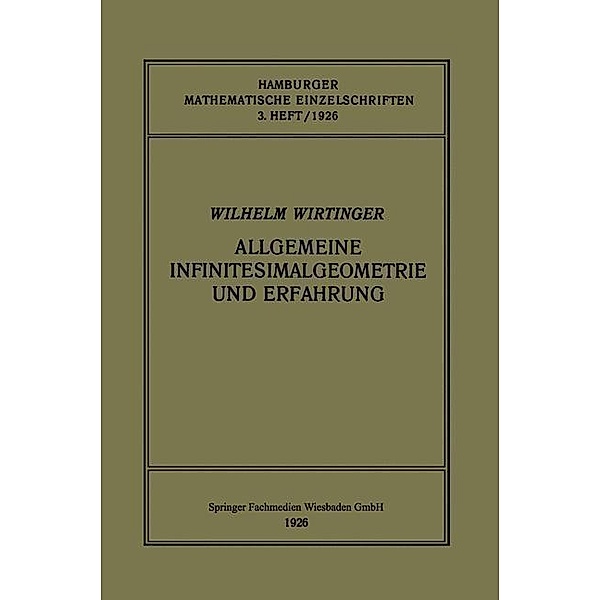 Allgemeine Infinitesimalgeometrie und Erfahrung, Wilhelm Wirtinger