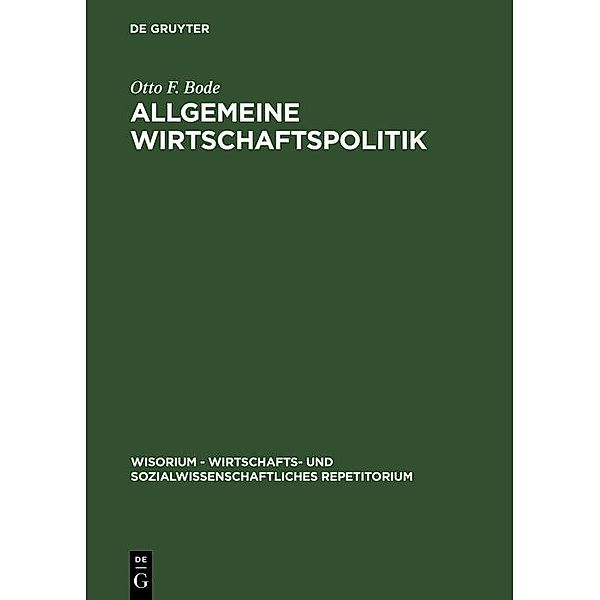 Allgemeine Wirtschaftspolitik / Jahrbuch des Dokumentationsarchivs des österreichischen Widerstandes, Otto F. Bode