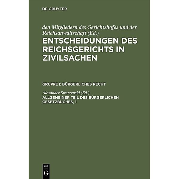 Allgemeiner Teil des Bürgerlichen Gesetzbuches, 1