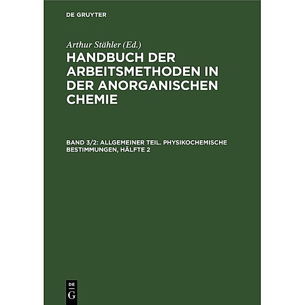 Allgemeiner Teil. Physikochemische Bestimmungen, Hälfte 2