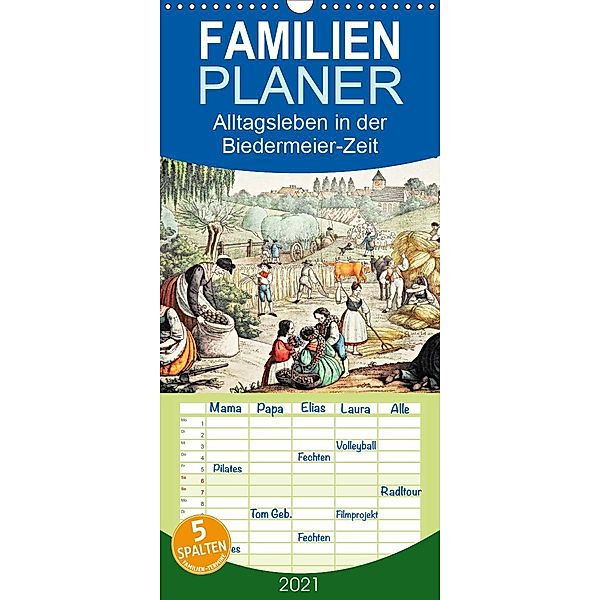 Alltagsleben der Biedermeier-Zeit - Familienplaner hoch (Wandkalender 2021 , 21 cm x 45 cm, hoch), Jost Galle