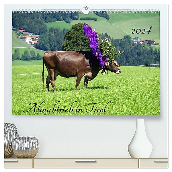 Almabtrieb in Tirol (hochwertiger Premium Wandkalender 2024 DIN A2 quer), Kunstdruck in Hochglanz, Thilo Seidel