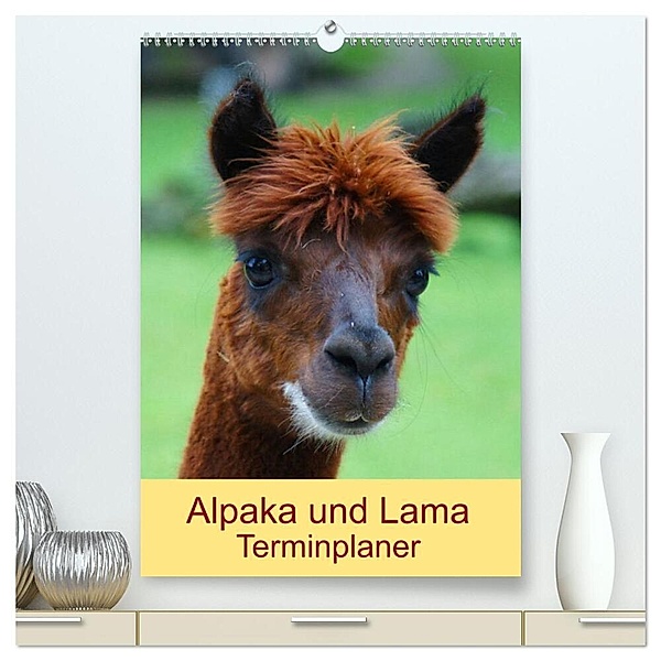 Alpaka und Lama Terminplaner (hochwertiger Premium Wandkalender 2024 DIN A2 hoch), Kunstdruck in Hochglanz, Kattobello