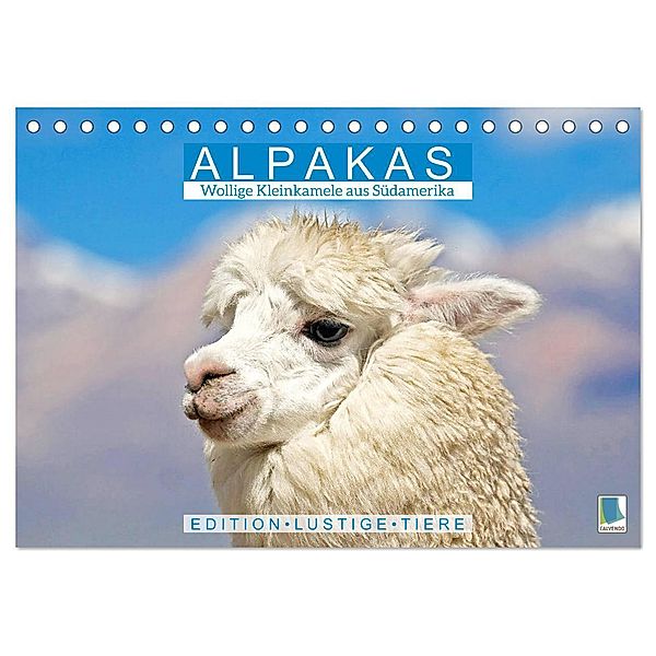 Alpakas: Wollige Kleinkamele aus Südamerika - Edition lustige Tiere (Tischkalender 2024 DIN A5 quer), CALVENDO Monatskalender, Calvendo