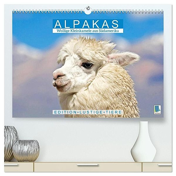 Alpakas: Wollige Kleinkamele aus Südamerika - Edition lustige Tiere (hochwertiger Premium Wandkalender 2025 DIN A2 quer), Kunstdruck in Hochglanz, Calvendo