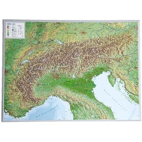 Alpen, Reliefkarte, Gross. Alps, André Markgraf, Mario Engelhardt