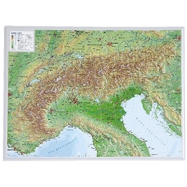 Alpen, Reliefkarte, Klein. Alps, André Markgraf, Mario Engelhardt