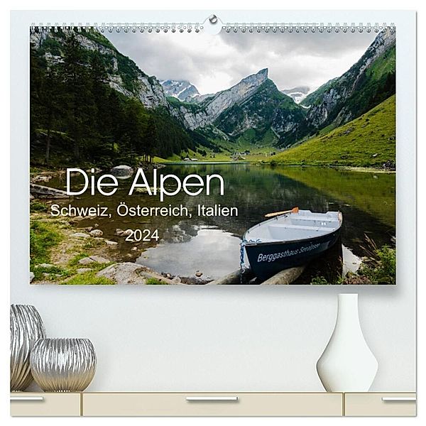 Alpen (Schweiz, Österreich, Italien) (hochwertiger Premium Wandkalender 2024 DIN A2 quer), Kunstdruck in Hochglanz, Elke Hacker