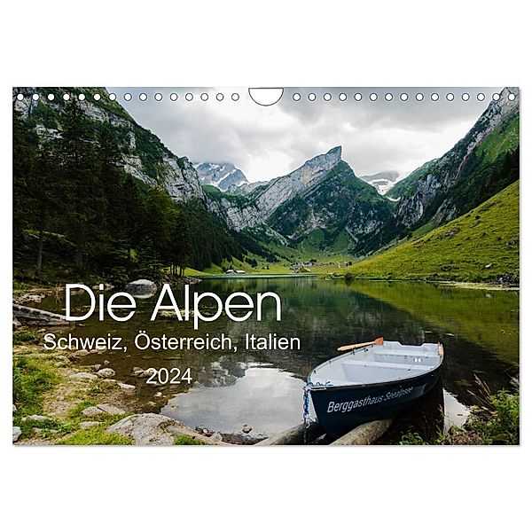 Alpen (Schweiz, Österreich, Italien) (Wandkalender 2024 DIN A4 quer), CALVENDO Monatskalender, Elke Hacker