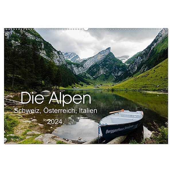 Alpen (Schweiz, Österreich, Italien) (Wandkalender 2024 DIN A2 quer), CALVENDO Monatskalender, Elke Hacker