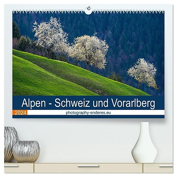 Alpen - Schweiz und Vorarlberg (hochwertiger Premium Wandkalender 2024 DIN A2 quer), Kunstdruck in Hochglanz, Rolf Enderes