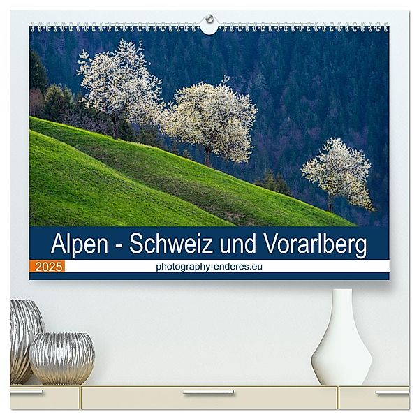 Alpen - Schweiz und Vorarlberg (hochwertiger Premium Wandkalender 2025 DIN A2 quer), Kunstdruck in Hochglanz, Calvendo, Rolf Enderes